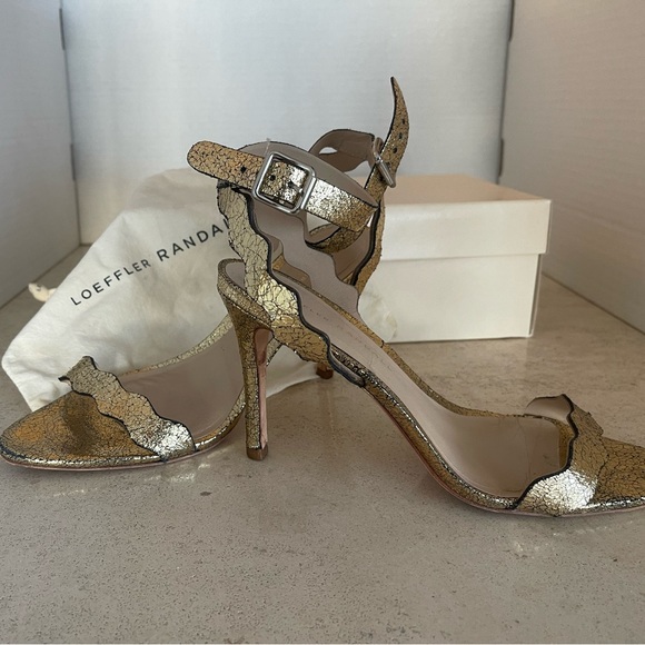 Loeffler Randall Gold Strappy Sandals, with box and dust bag. - Picture 3 of 6